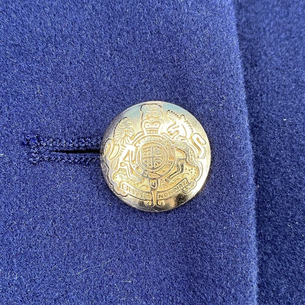LOGO by Lori Goldstein Legacy Double Knit Coat Medium Size Blue Jacket w Pockets